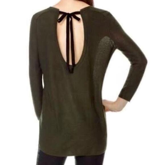 ARITZIA T. BABATON Top Knit Brown Black Open Back Tie Sweater XXS - Picture 1 of 6